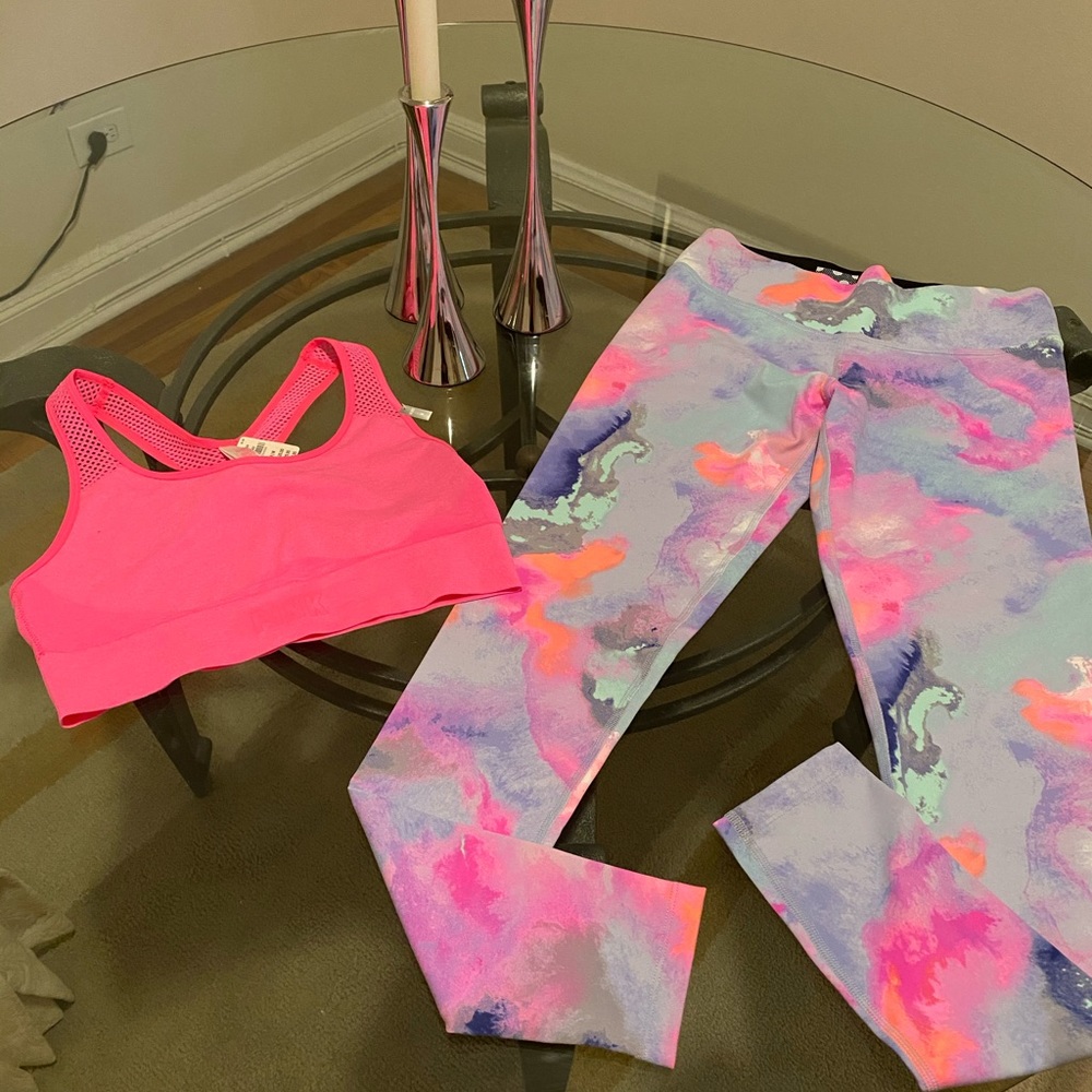 VS PINK Ultimate Tie-Dye Watercolor Leggings